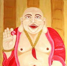 Lachbuddha 50x50cm